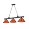 Z-Lite Cordon 3 Light Billiard, Matte Black & Red 2306-3MB-PRD - alternate 1